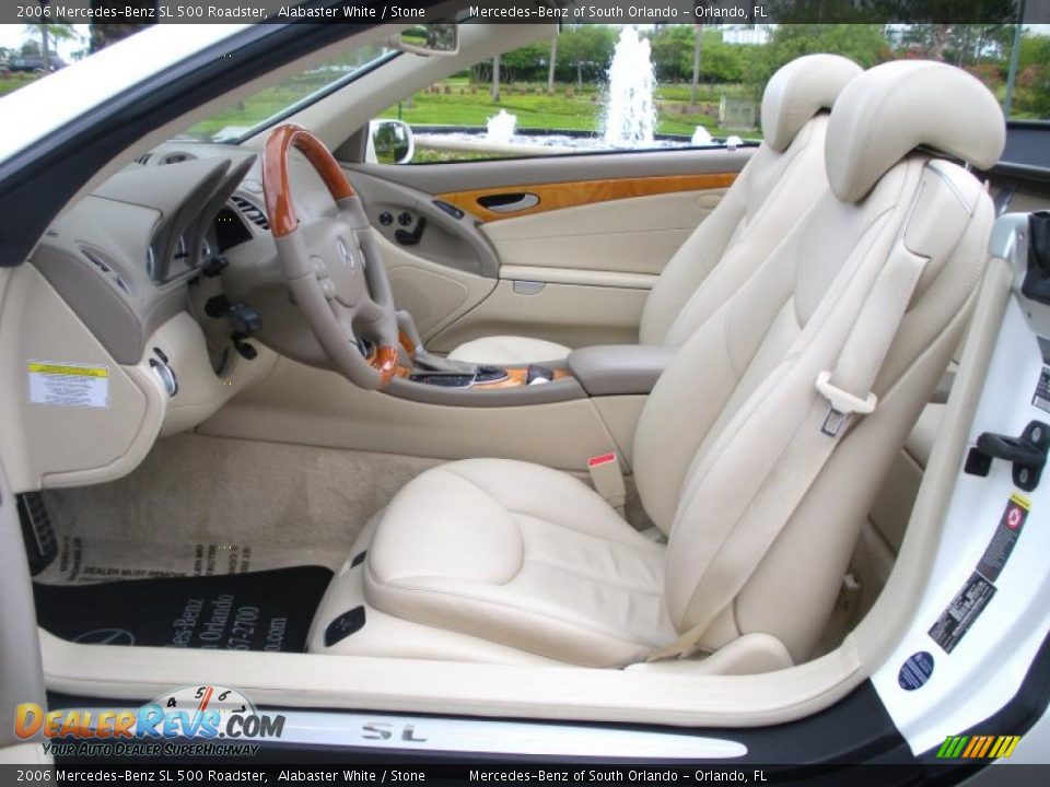 2006 Mercedes-Benz SL 500 Roadster Alabaster White / Stone Photo #16