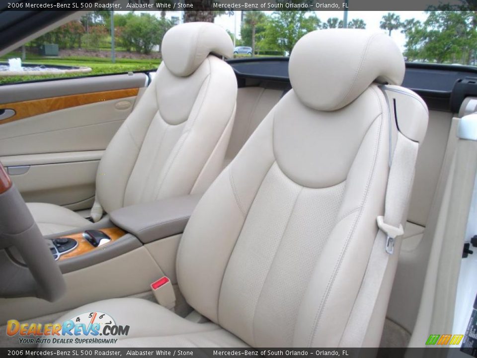 2006 Mercedes-Benz SL 500 Roadster Alabaster White / Stone Photo #17
