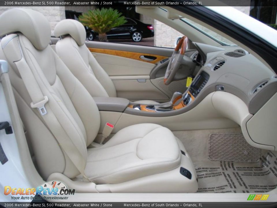 2006 Mercedes-Benz SL 500 Roadster Alabaster White / Stone Photo #19