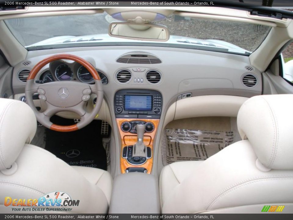 2006 Mercedes-Benz SL 500 Roadster Alabaster White / Stone Photo #22