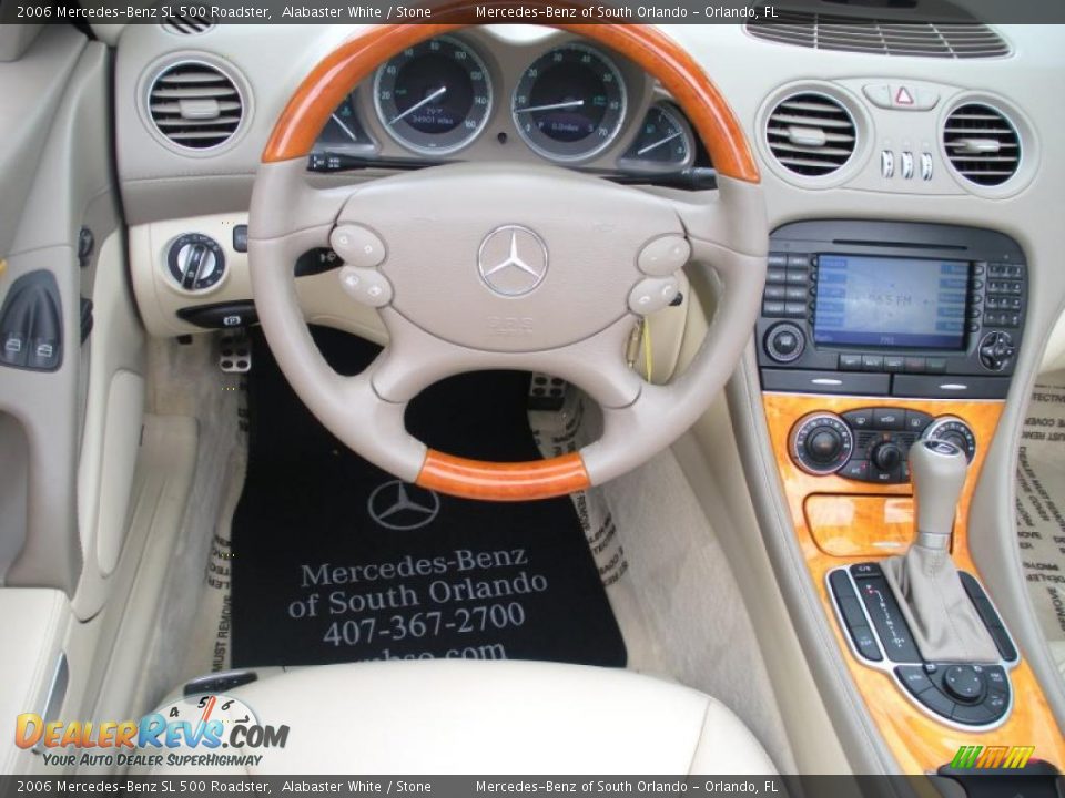 2006 Mercedes-Benz SL 500 Roadster Alabaster White / Stone Photo #23