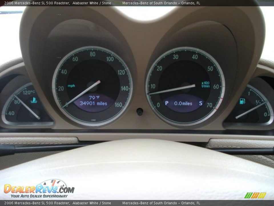 2006 Mercedes-Benz SL 500 Roadster Alabaster White / Stone Photo #24