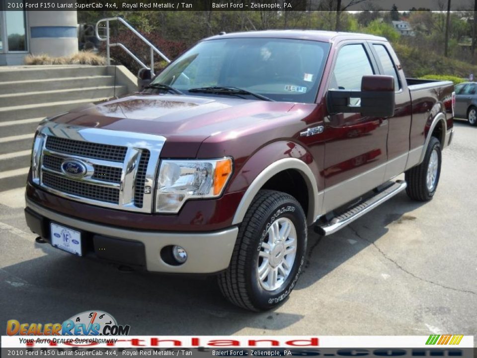 2010 Ford F150 Lariat SuperCab 4x4 Royal Red Metallic / Tan Photo #2