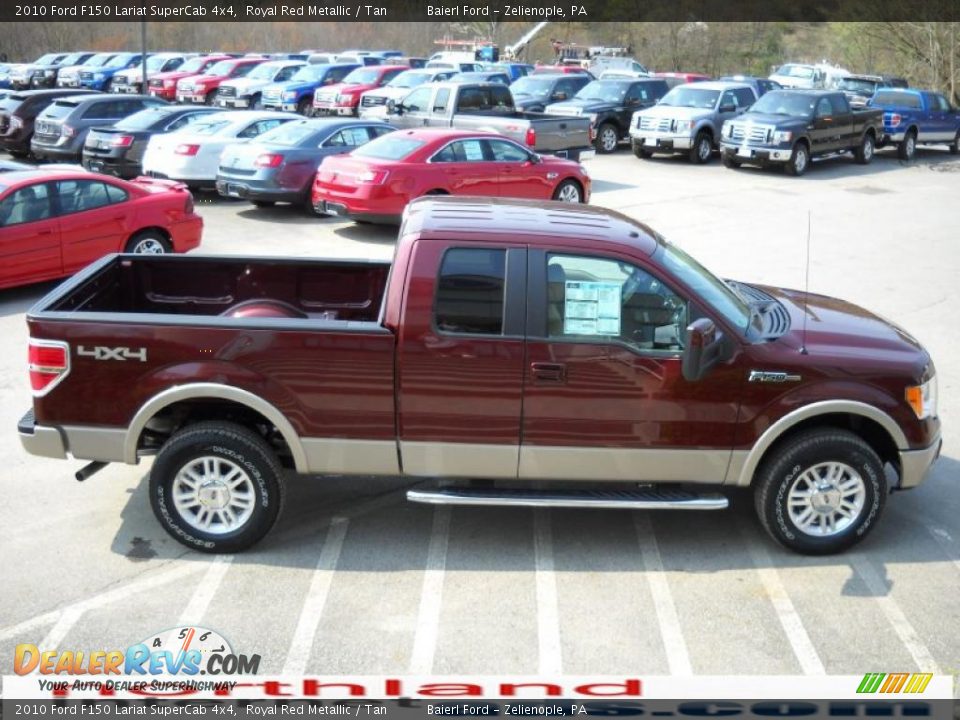 2010 Ford F150 Lariat SuperCab 4x4 Royal Red Metallic / Tan Photo #5