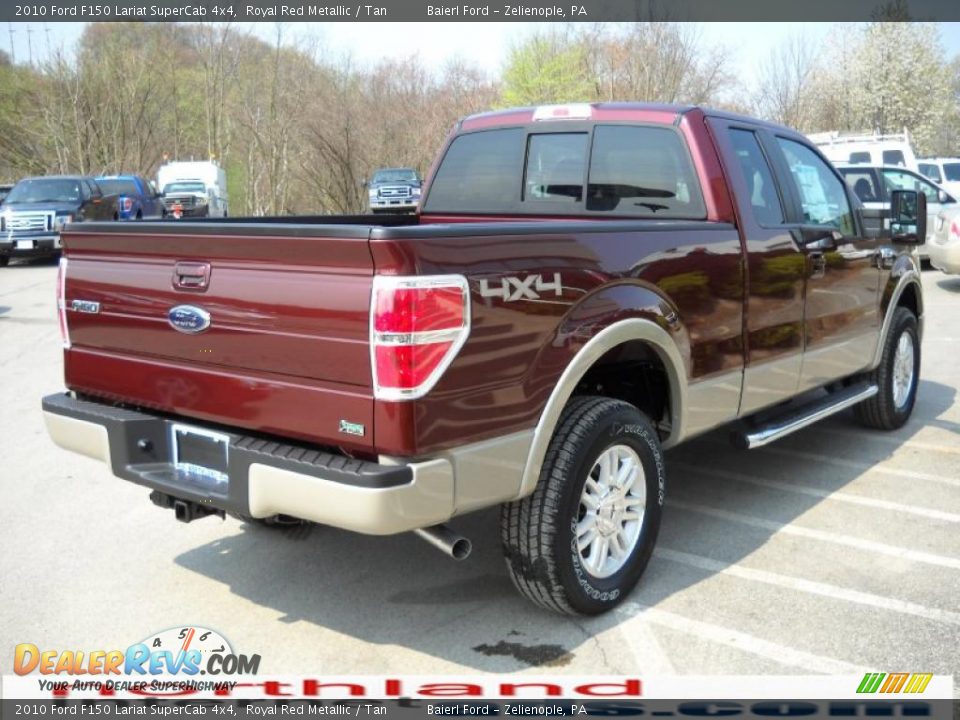 2010 Ford F150 Lariat SuperCab 4x4 Royal Red Metallic / Tan Photo #6