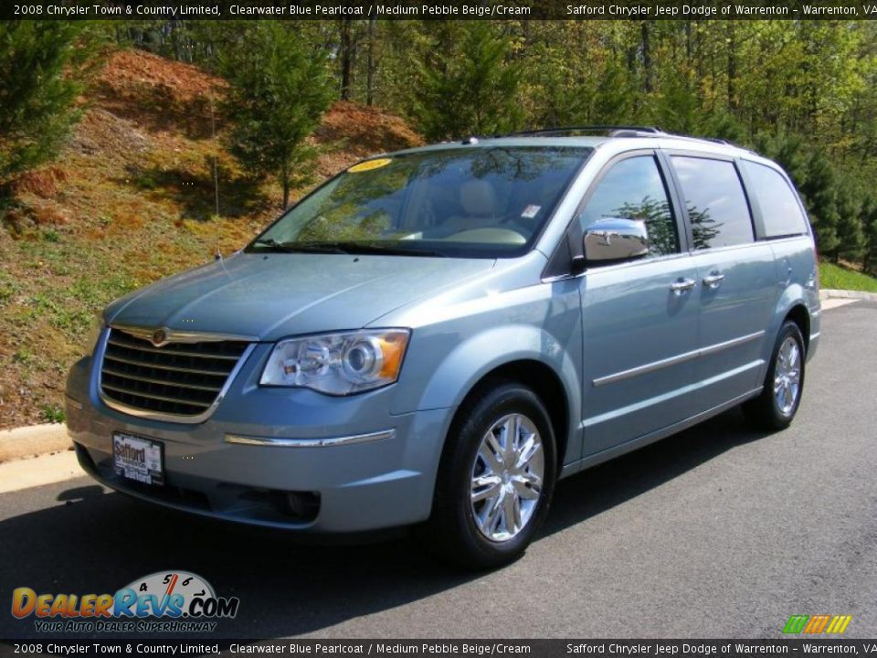 2008 Chrysler Town & Country Limited Clearwater Blue Pearlcoat / Medium Pebble Beige/Cream Photo #1