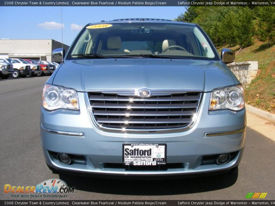 2008 Chrysler Town & Country Limited Clearwater Blue Pearlcoat / Medium Pebble Beige/Cream Photo #2
