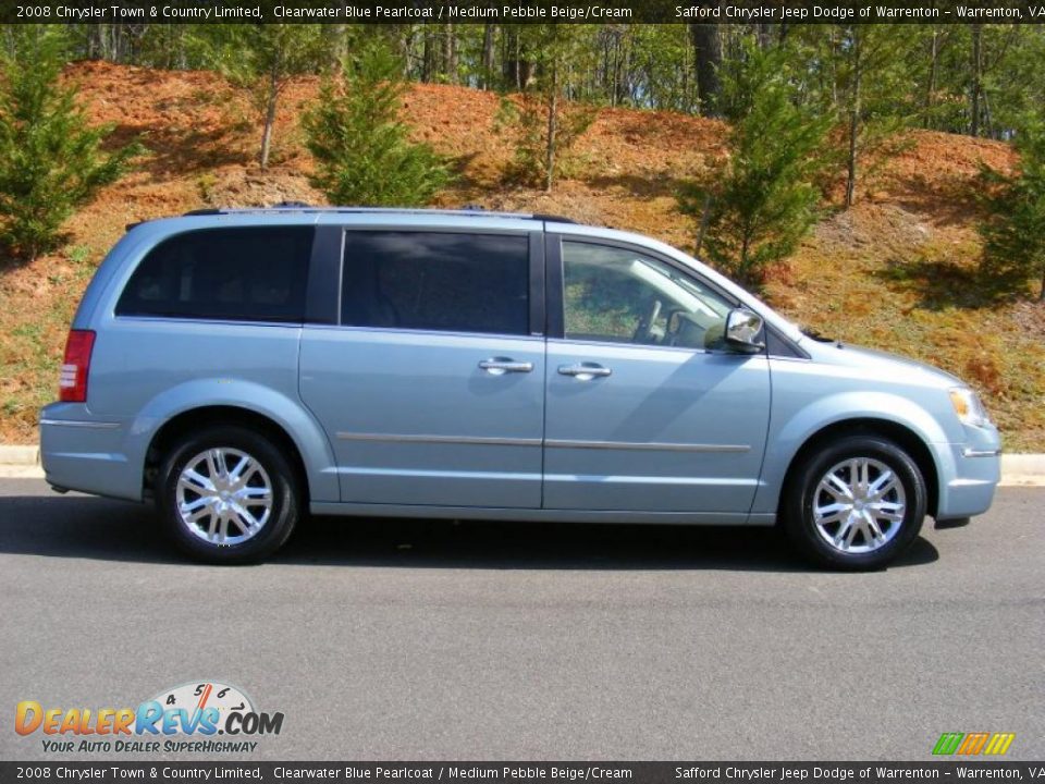 2008 Chrysler Town & Country Limited Clearwater Blue Pearlcoat / Medium Pebble Beige/Cream Photo #4