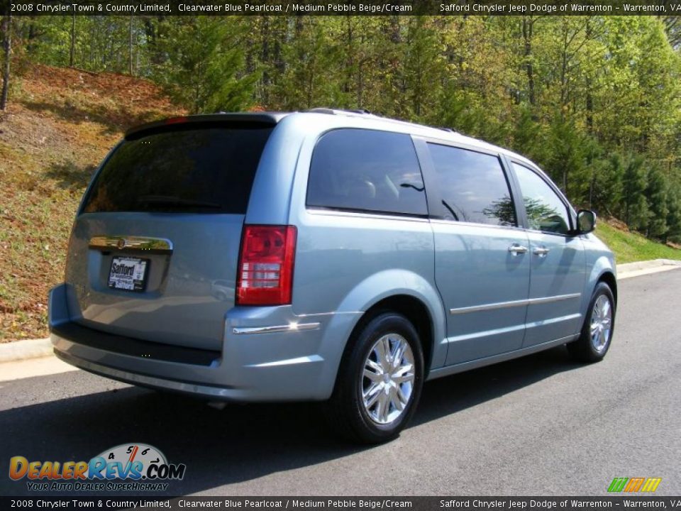 2008 Chrysler Town & Country Limited Clearwater Blue Pearlcoat / Medium Pebble Beige/Cream Photo #5