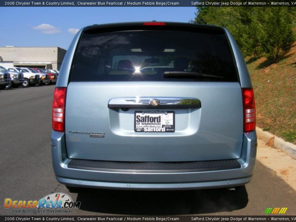 2008 Chrysler Town & Country Limited Clearwater Blue Pearlcoat / Medium Pebble Beige/Cream Photo #6