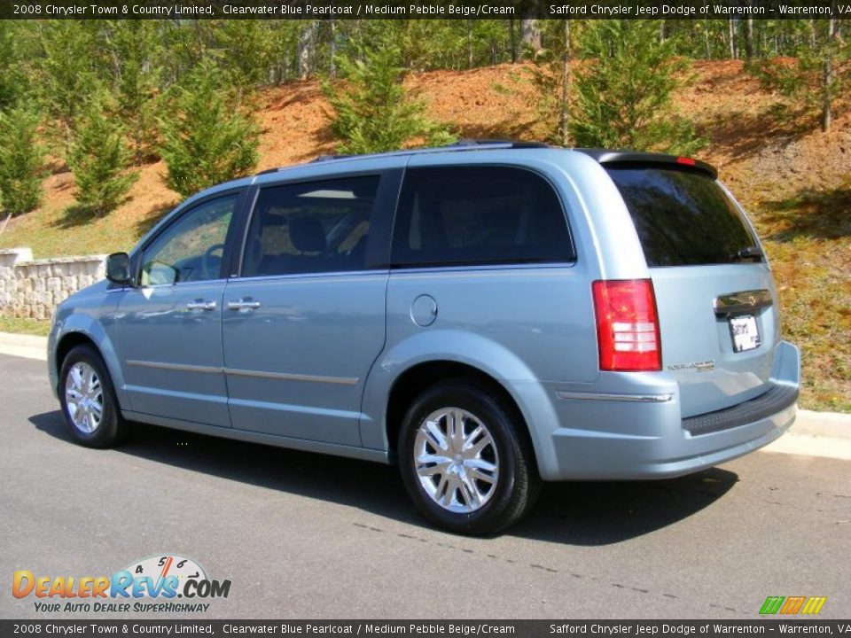 2008 Chrysler Town & Country Limited Clearwater Blue Pearlcoat / Medium Pebble Beige/Cream Photo #7