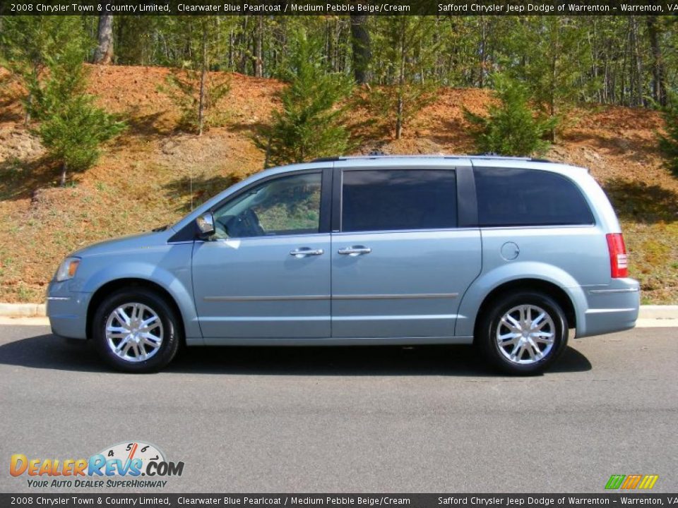 2008 Chrysler Town & Country Limited Clearwater Blue Pearlcoat / Medium Pebble Beige/Cream Photo #8