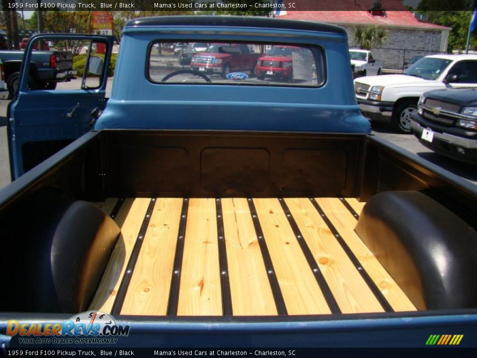 1959 Ford F100 Pickup Truck Blue / Black Photo #11