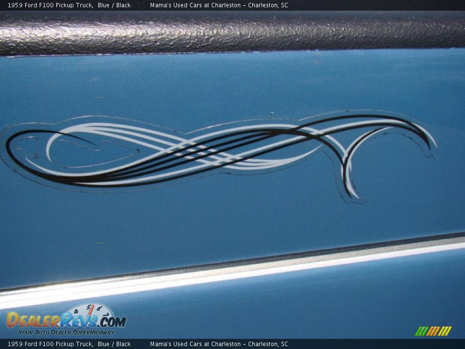 1959 Ford F100 Pickup Truck Blue / Black Photo #12