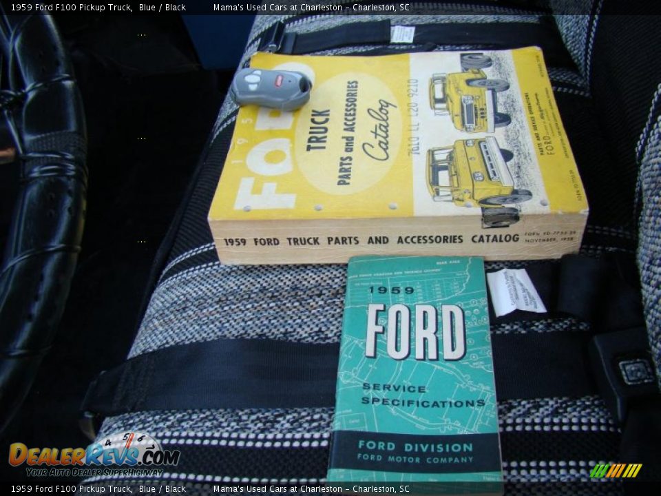 1959 Ford F100 Pickup Truck Blue / Black Photo #13