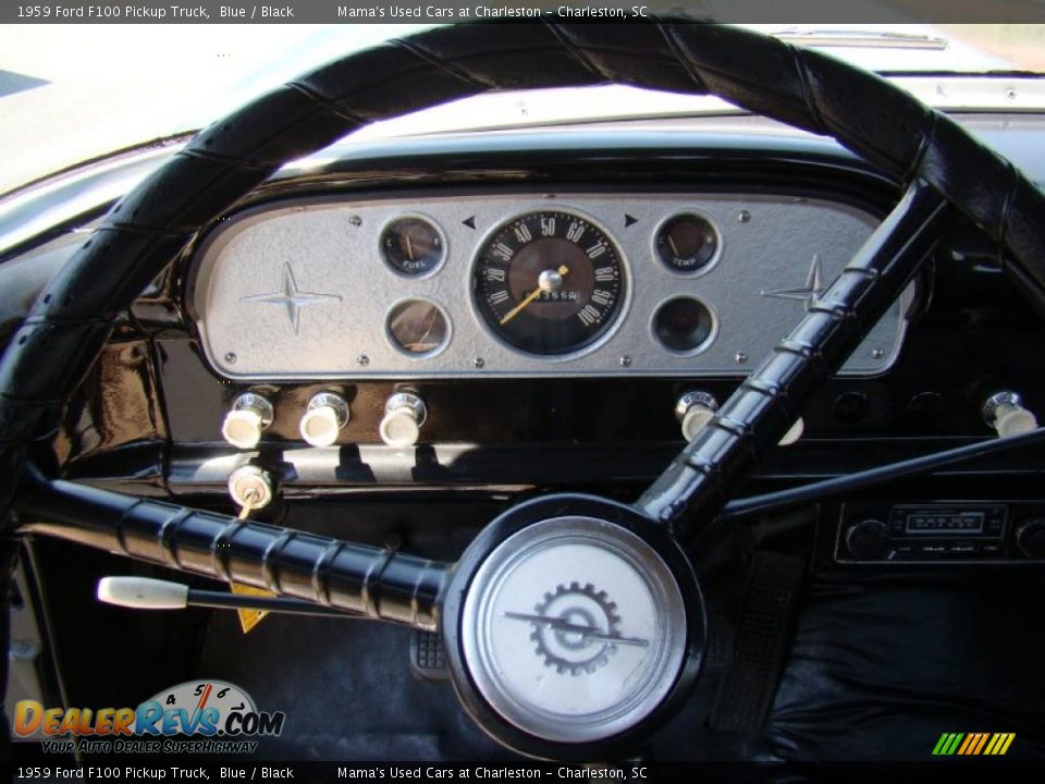 1959 Ford F100 Pickup Truck Blue / Black Photo #19