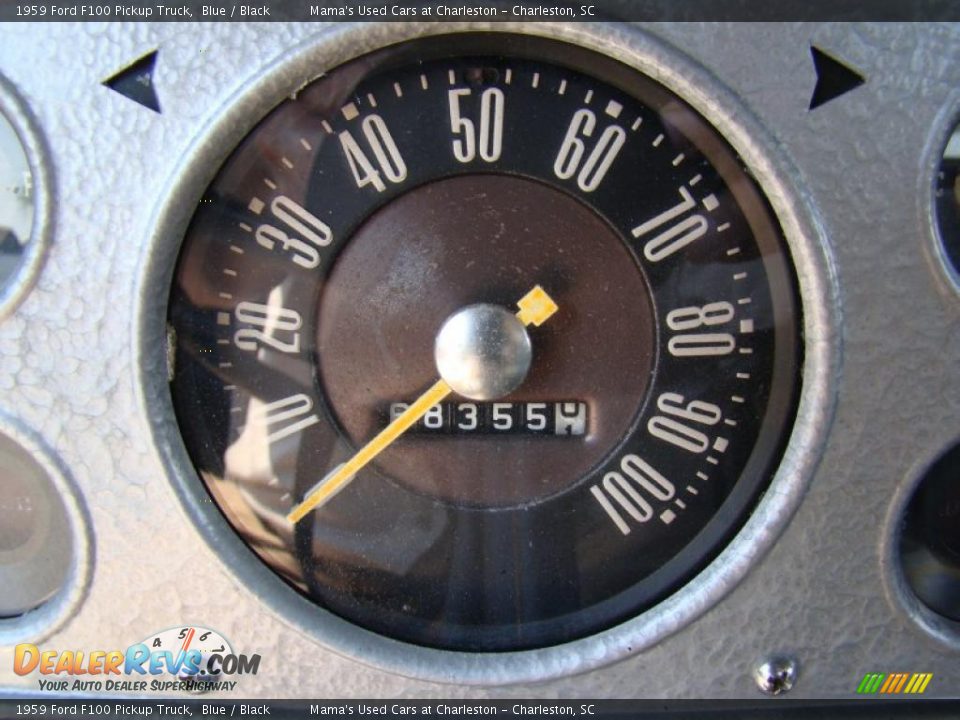 1959 Ford F100 Pickup Truck Blue / Black Photo #20