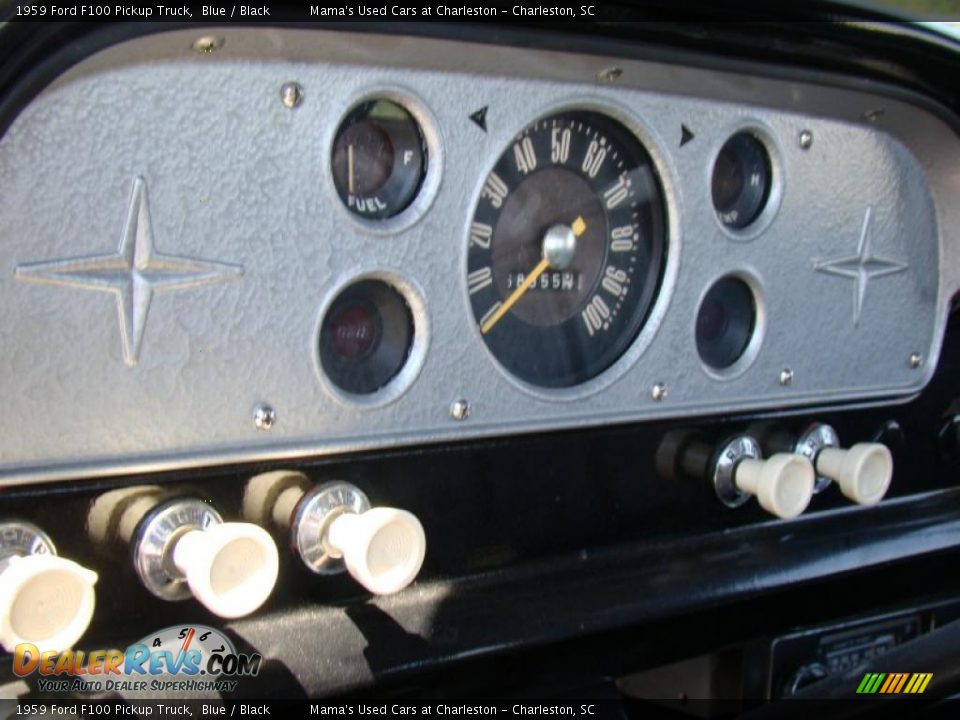 1959 Ford F100 Pickup Truck Blue / Black Photo #21