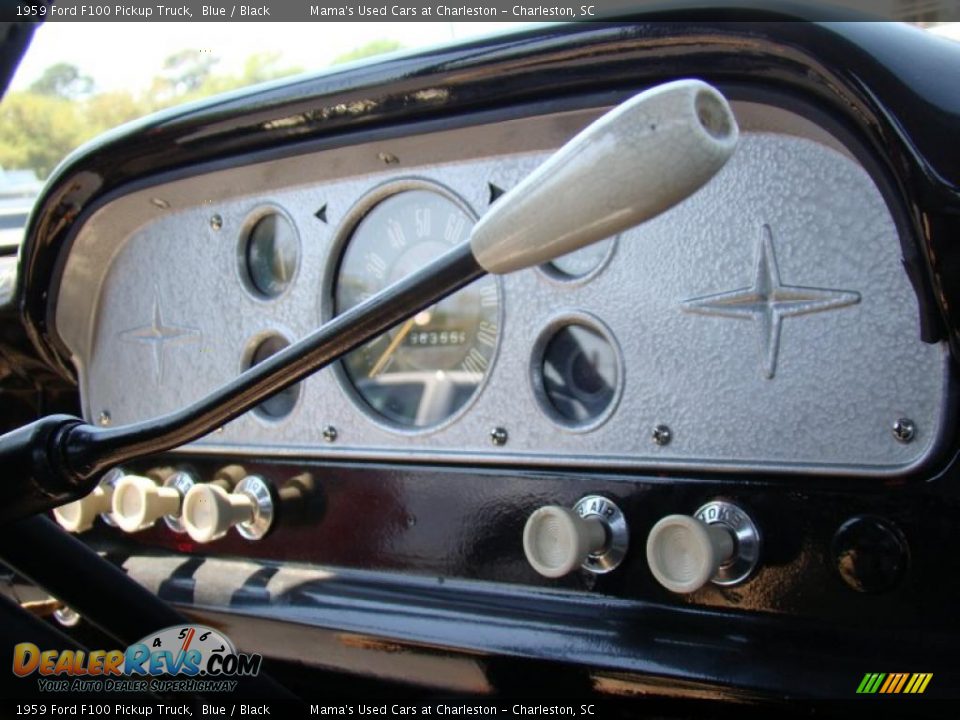 1959 Ford F100 Pickup Truck Blue / Black Photo #22