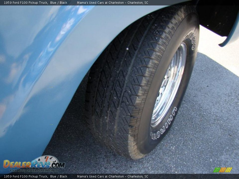1959 Ford F100 Pickup Truck Blue / Black Photo #25