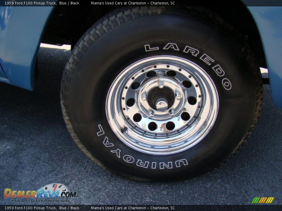 1959 Ford F100 Pickup Truck Blue / Black Photo #26