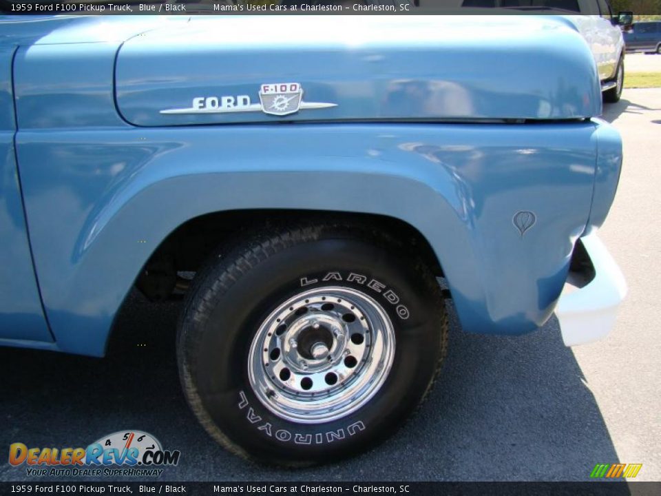 1959 Ford F100 Pickup Truck Blue / Black Photo #27