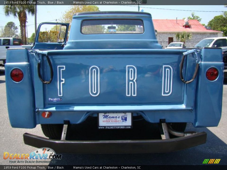 1959 Ford F100 Pickup Truck Blue / Black Photo #30