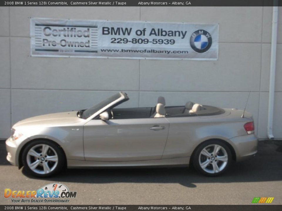 2008 BMW 1 Series 128i Convertible Cashmere Silver Metallic / Taupe Photo #1