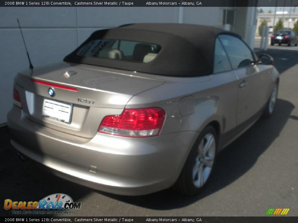 2008 BMW 1 Series 128i Convertible Cashmere Silver Metallic / Taupe Photo #26