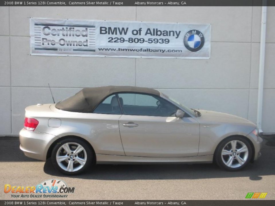 2008 BMW 1 Series 128i Convertible Cashmere Silver Metallic / Taupe Photo #27