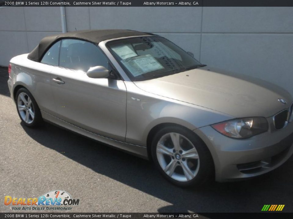 2008 BMW 1 Series 128i Convertible Cashmere Silver Metallic / Taupe Photo #28