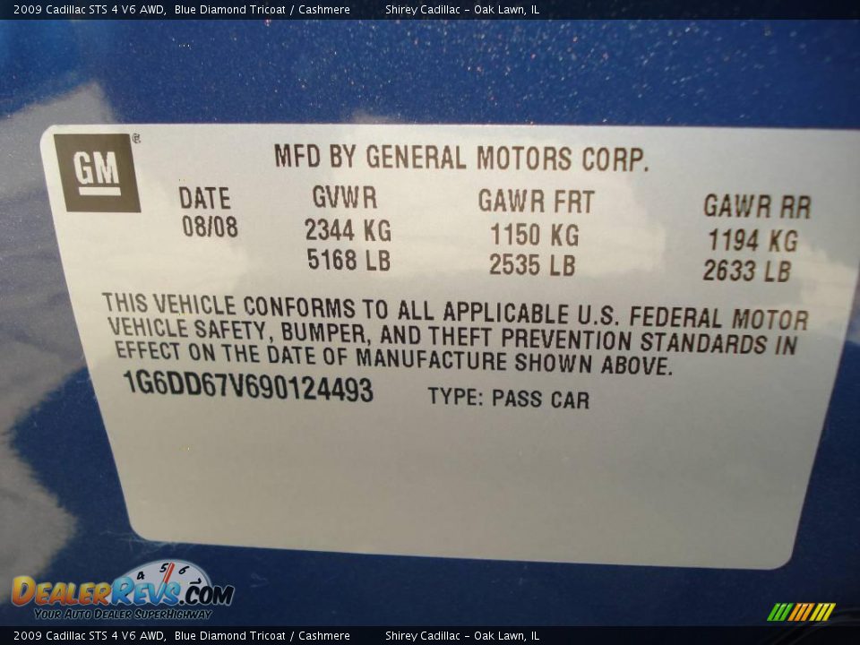 2009 Cadillac STS 4 V6 AWD Blue Diamond Tricoat / Cashmere Photo #19