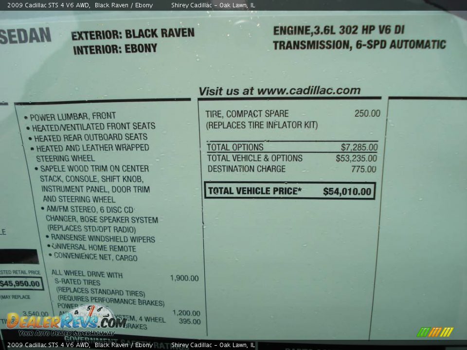 2009 Cadillac STS 4 V6 AWD Black Raven / Ebony Photo #18