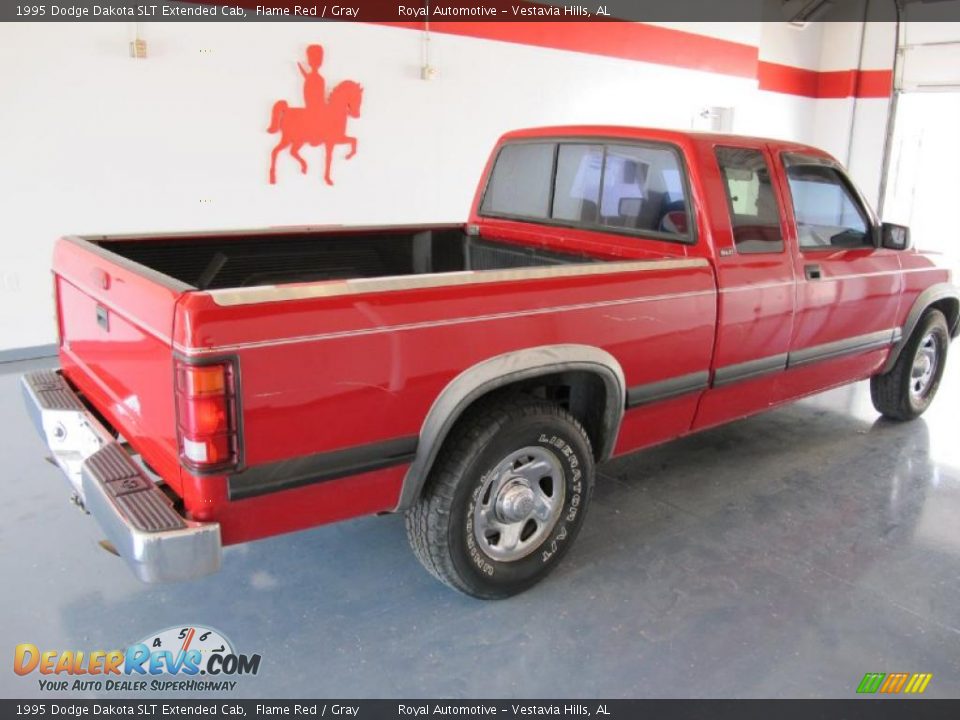 1995 Dodge Dakota SLT Extended Cab Flame Red / Gray Photo #6