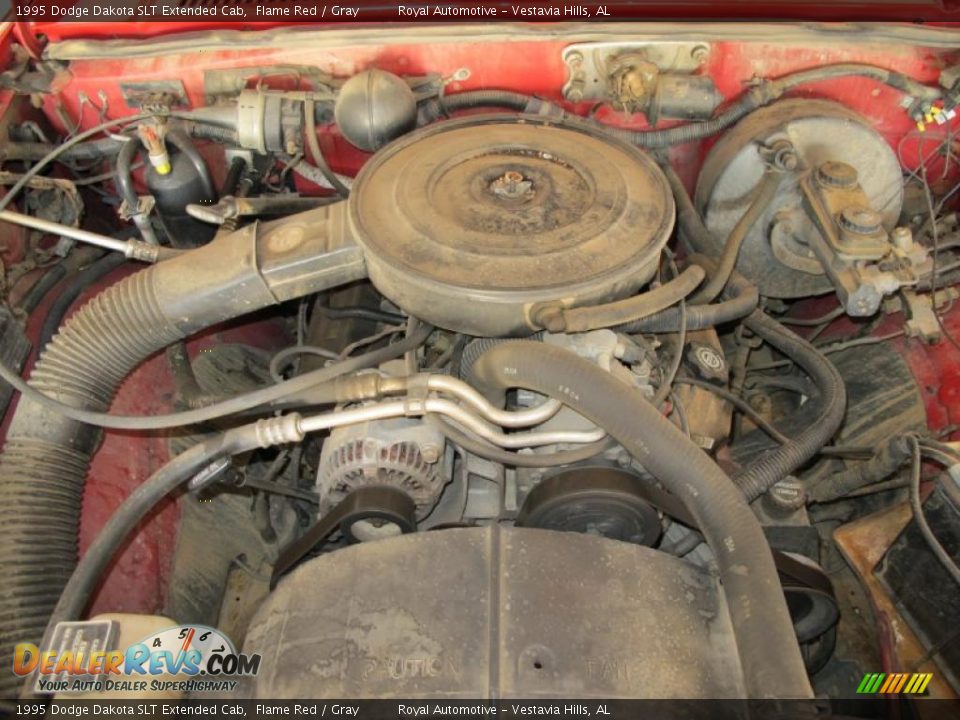 1995 Dodge Dakota SLT Extended Cab Flame Red / Gray Photo #25
