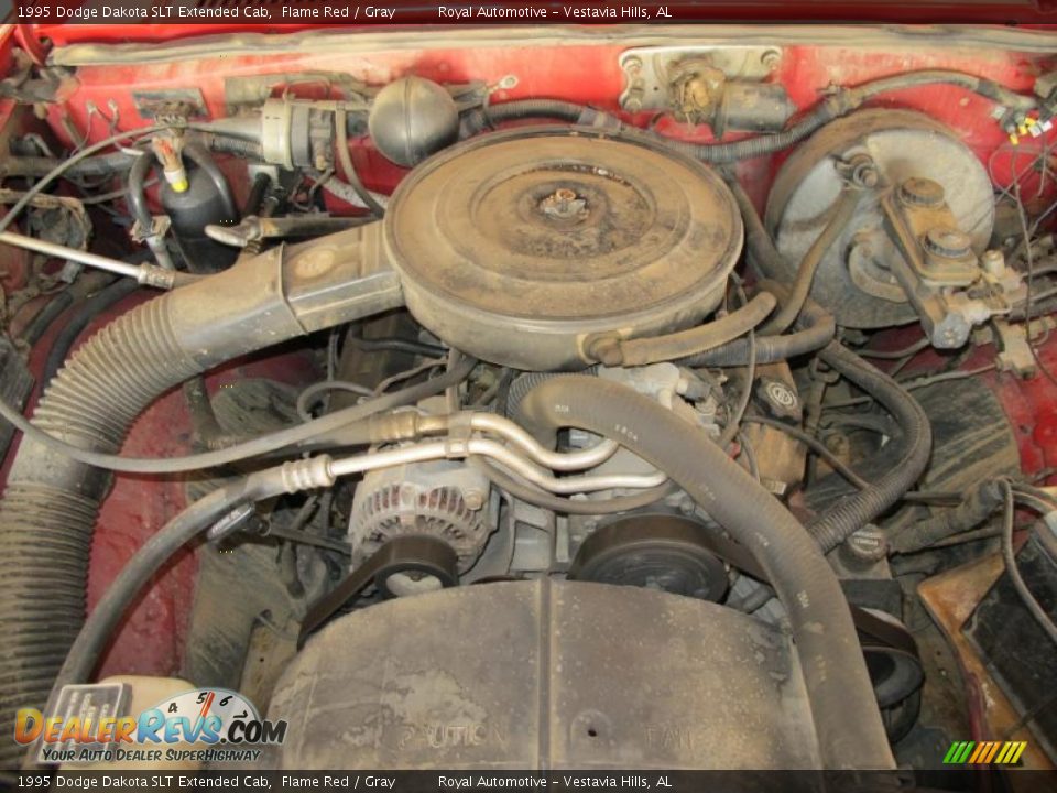 1995 Dodge Dakota SLT Extended Cab Flame Red / Gray Photo #25