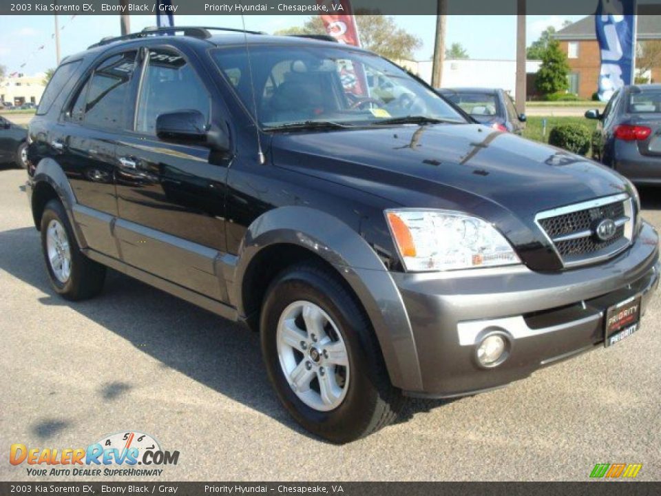 2003 Kia Sorento EX Ebony Black / Gray Photo #8