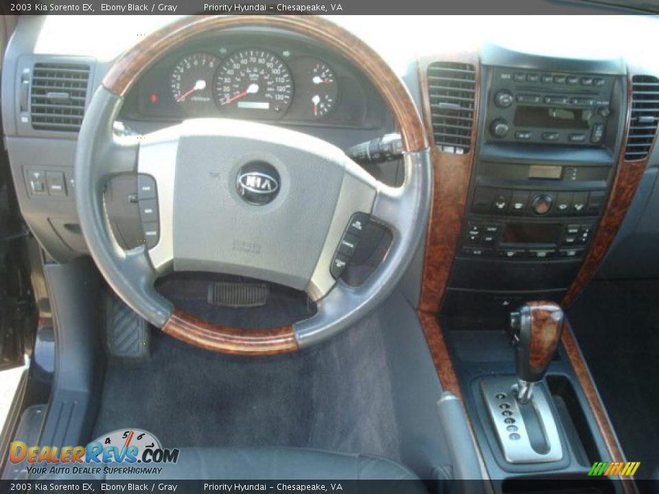 2003 Kia Sorento EX Ebony Black / Gray Photo #14
