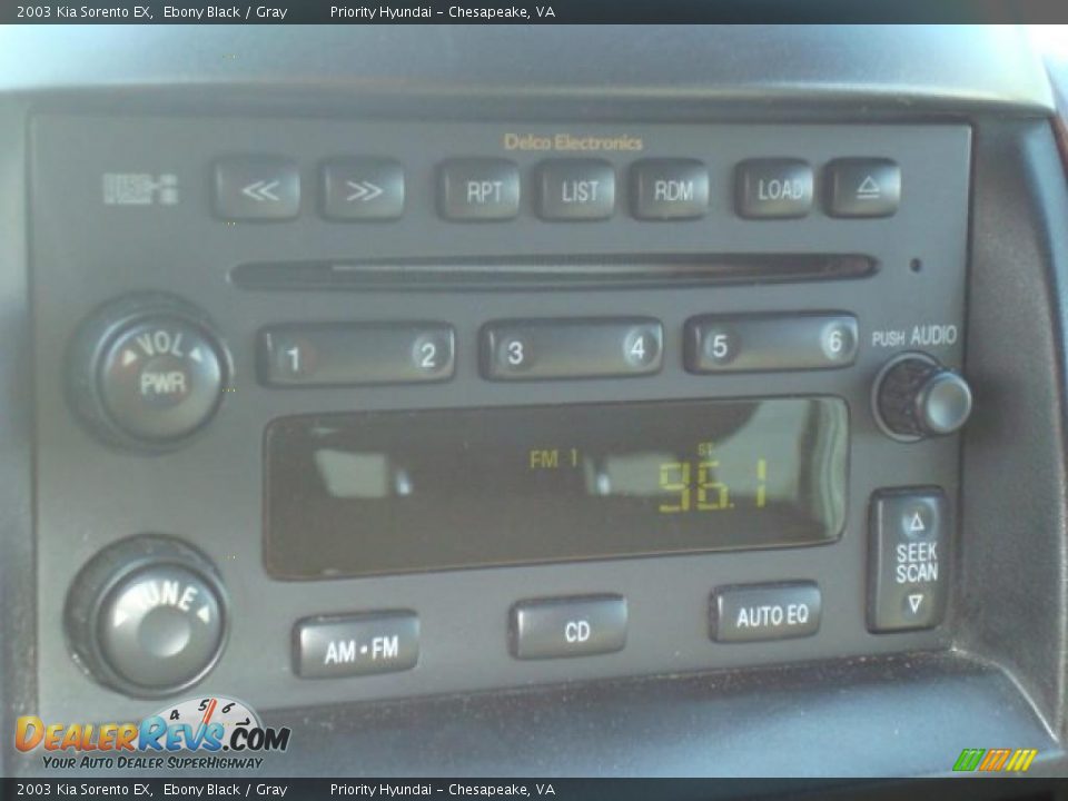 2003 Kia Sorento EX Ebony Black / Gray Photo #16