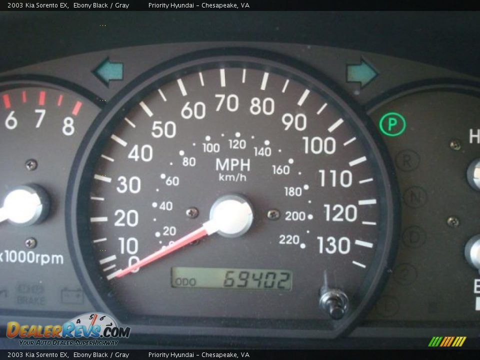 2003 Kia Sorento EX Ebony Black / Gray Photo #21