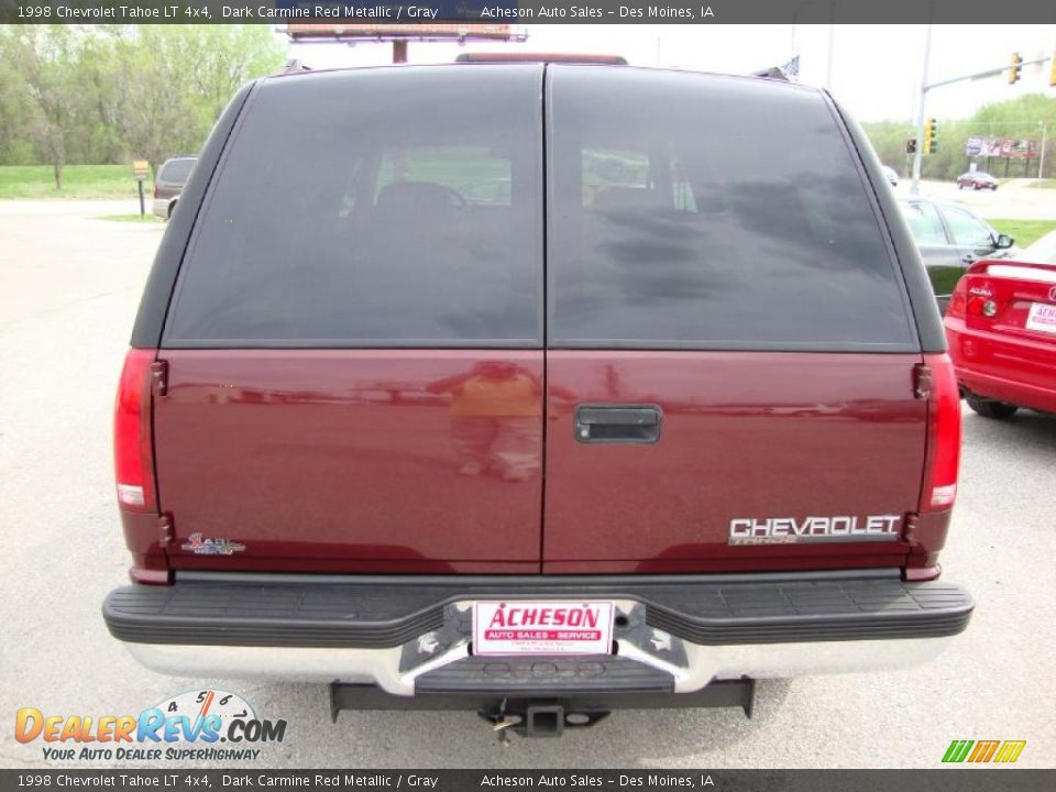 1998 Chevrolet Tahoe LT 4x4 Dark Carmine Red Metallic / Gray Photo #4