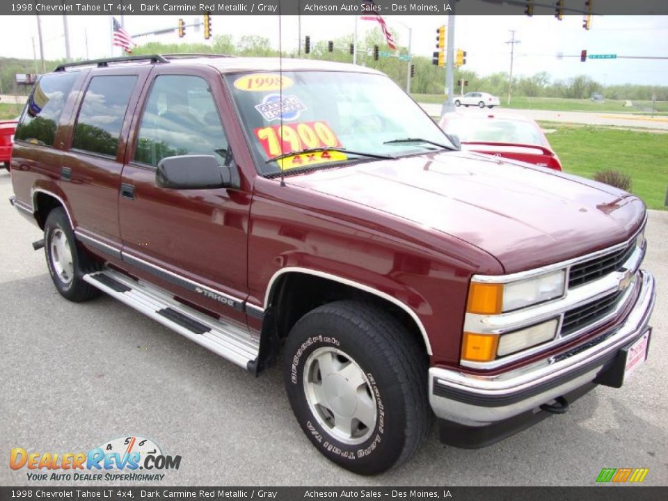 1998 Chevrolet Tahoe LT 4x4 Dark Carmine Red Metallic / Gray Photo #7