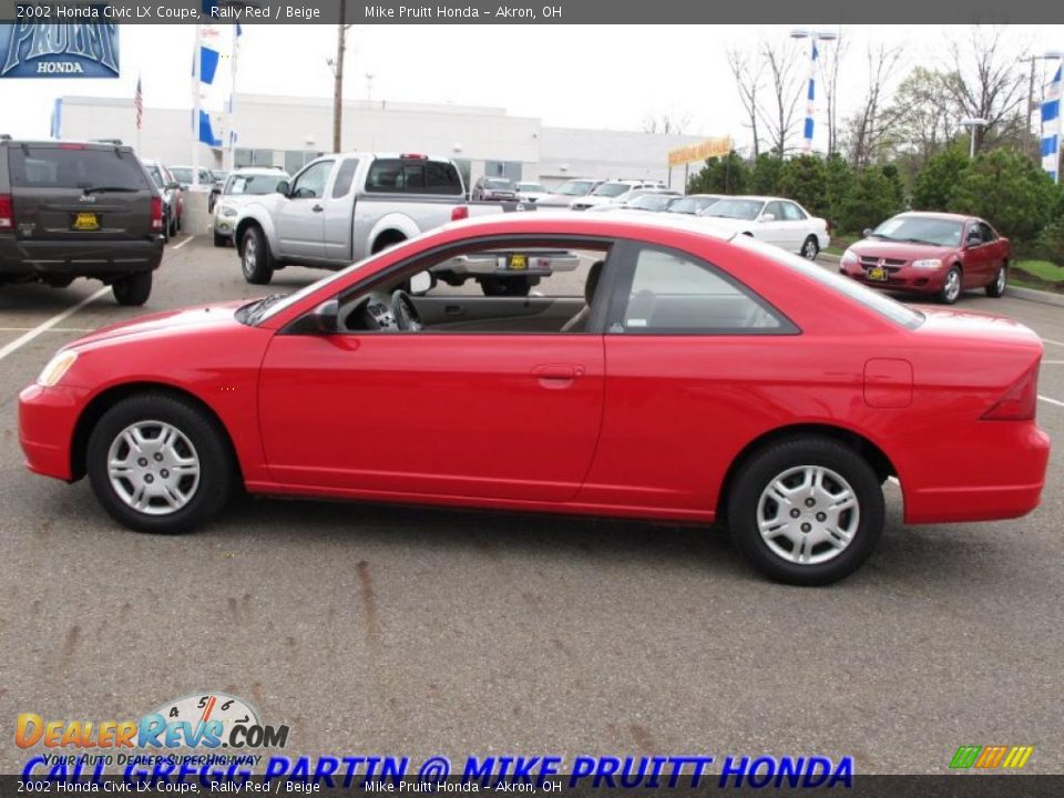 2002 Honda Civic LX Coupe Rally Red / Beige Photo #1