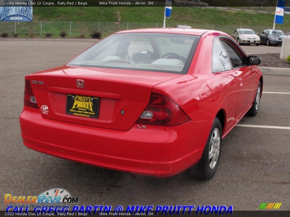 2002 Honda Civic LX Coupe Rally Red / Beige Photo #7