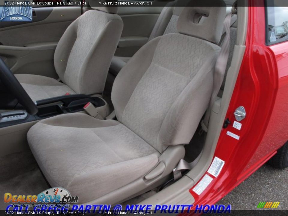 2002 Honda Civic LX Coupe Rally Red / Beige Photo #11