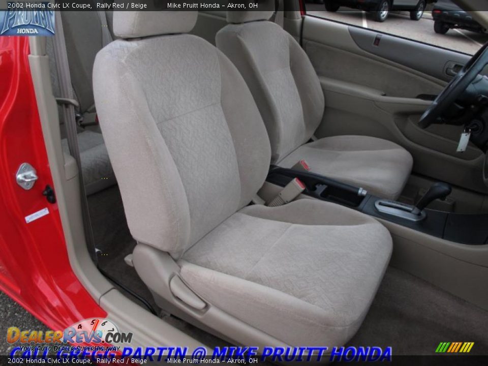 2002 Honda Civic LX Coupe Rally Red / Beige Photo #13