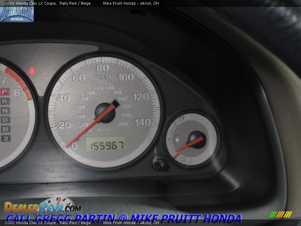 2002 Honda Civic LX Coupe Rally Red / Beige Photo #15