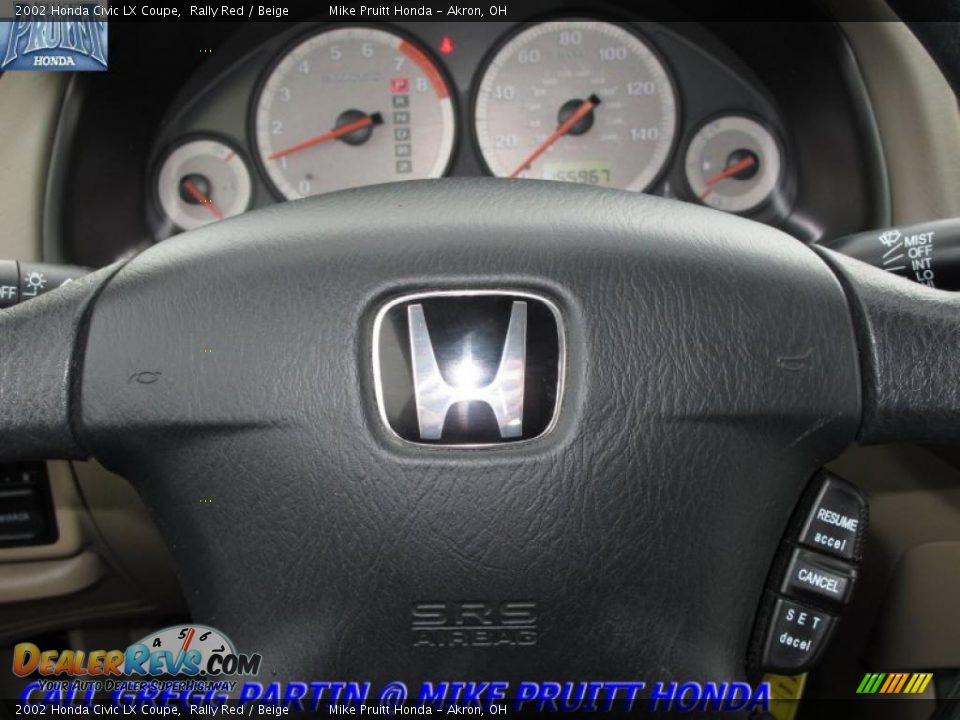 2002 Honda Civic LX Coupe Rally Red / Beige Photo #16
