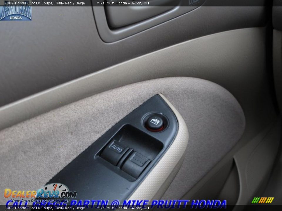 2002 Honda Civic LX Coupe Rally Red / Beige Photo #17