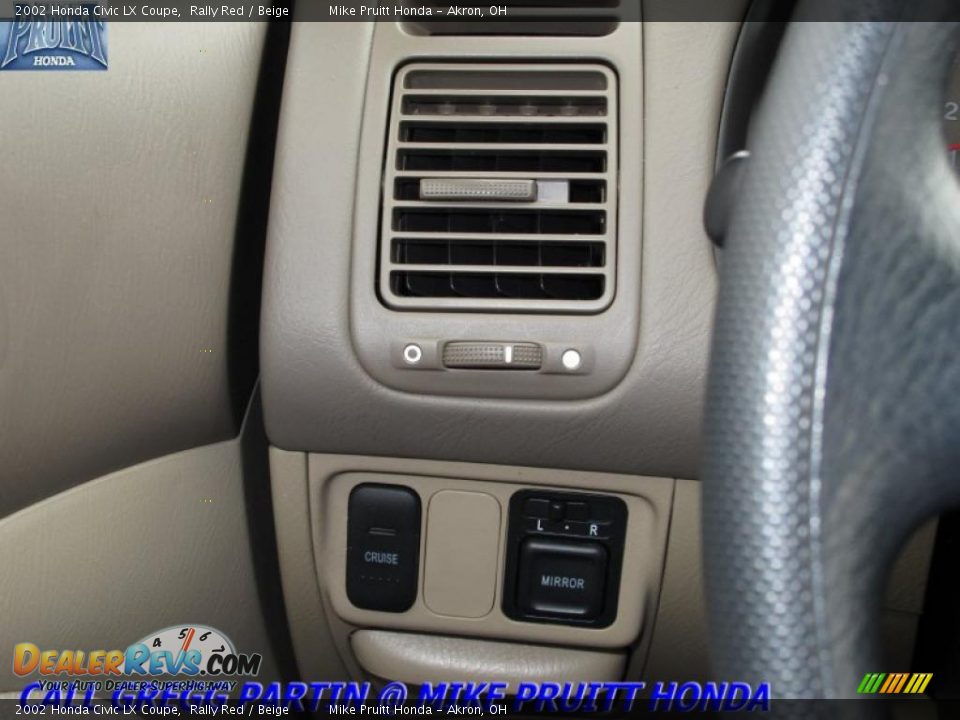 2002 Honda Civic LX Coupe Rally Red / Beige Photo #18